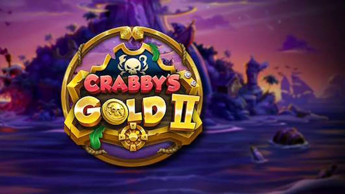 Tampilan layar permainan Crabby's Gold II pada perangkat seluler dengan latar belakang bajak laut.